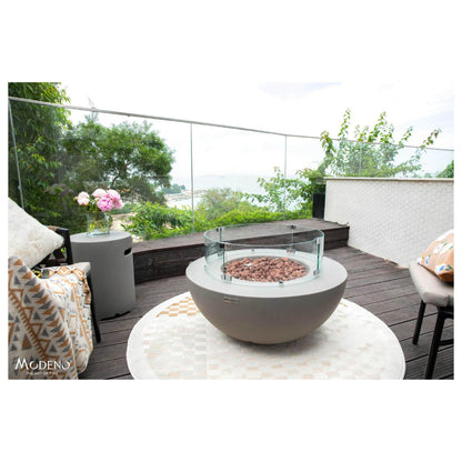 Modeno Roca 34" Gray Bowl Concrete Liquid Propane Fire Table