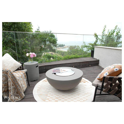 Modeno Roca 34" Gray Bowl Concrete Liquid Propane Fire Table