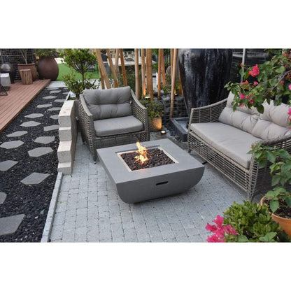 Modeno Westport 34" Gray Square Liquid Propane Fire Bowl