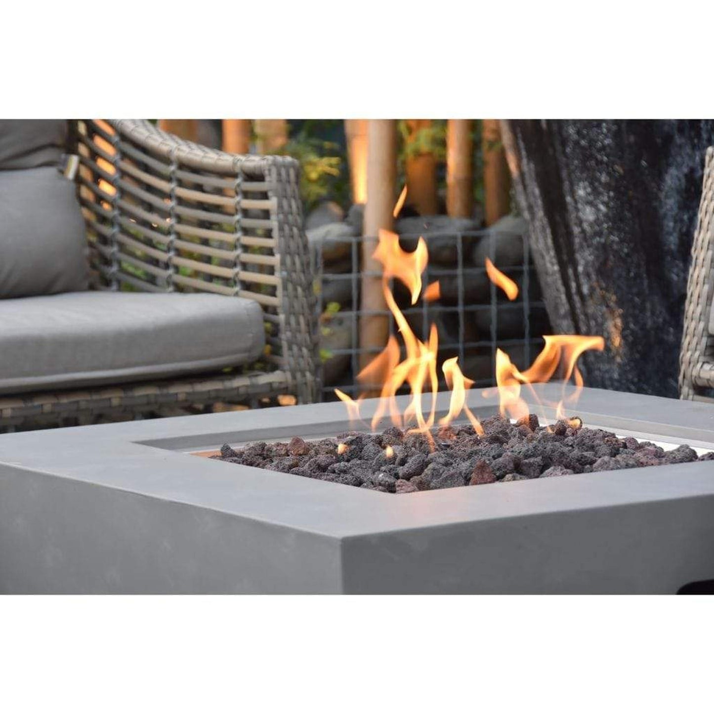 Modeno Westport 34" Gray Square Liquid Propane Fire Bowl