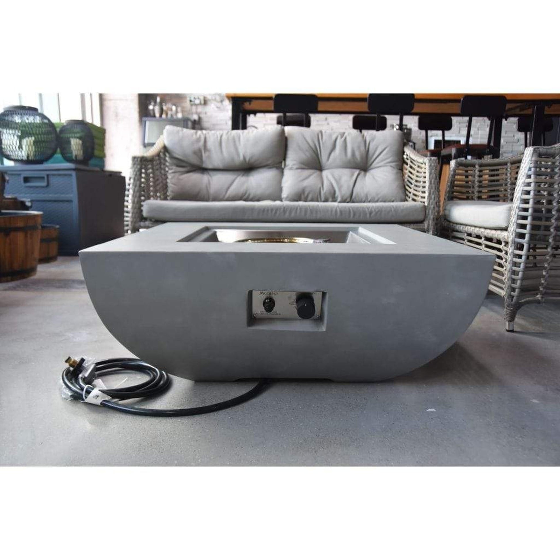 Modeno Westport 34" Gray Square Liquid Propane Fire Bowl