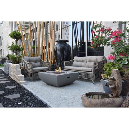 Modeno Westport 34" Gray Square Natural Gas Fire Bowl