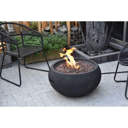 Modeno York 27" Black Concrete Natural Gas Fire Bowl
