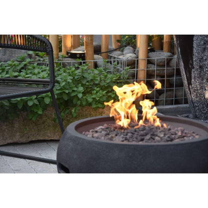 Modeno York 27" Black Concrete Natural Gas Fire Bowl