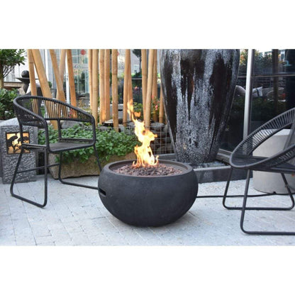Modeno York 27" Black Concrete Natural Gas Fire Bowl