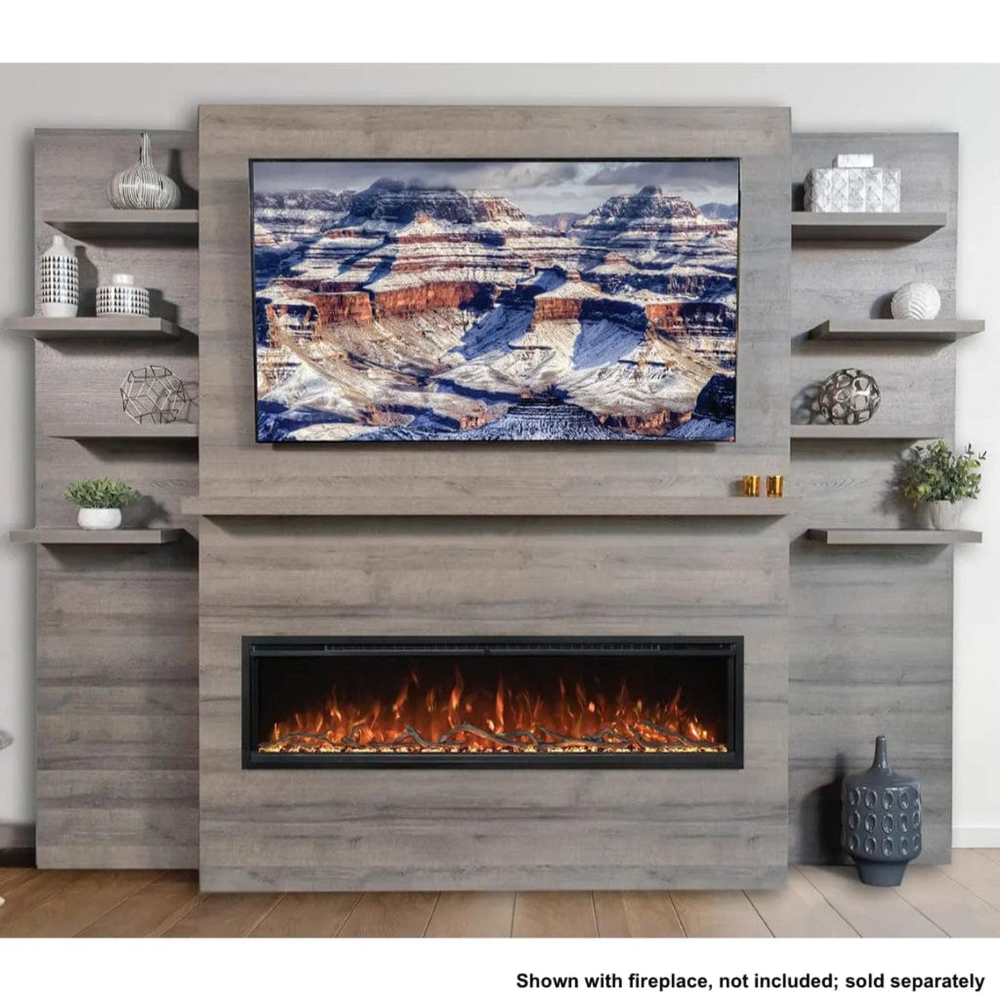 Modern Flames Allwood Fireplace Wall System for Orion Slim 60" Fireplace