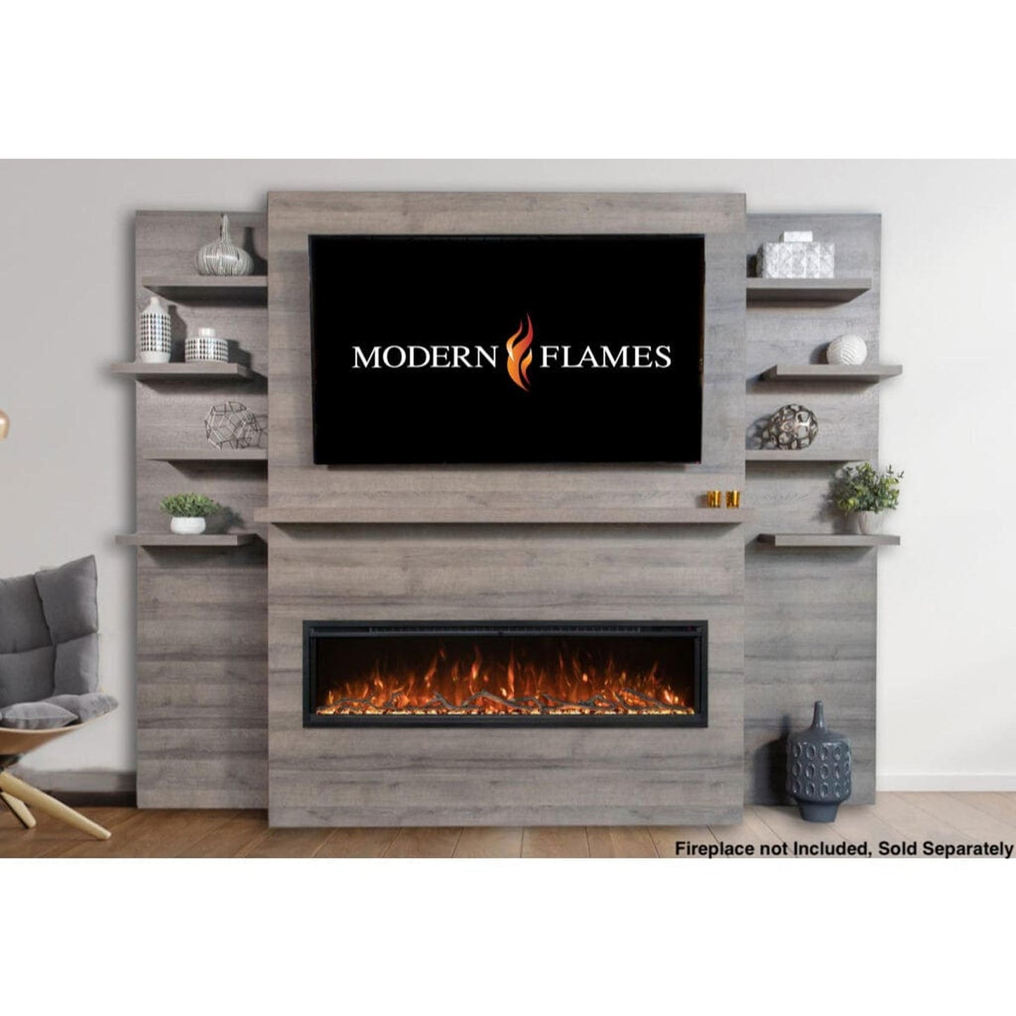 Modern Flames Allwood Fireplace Wall System for Orion Slim 60" Fireplace