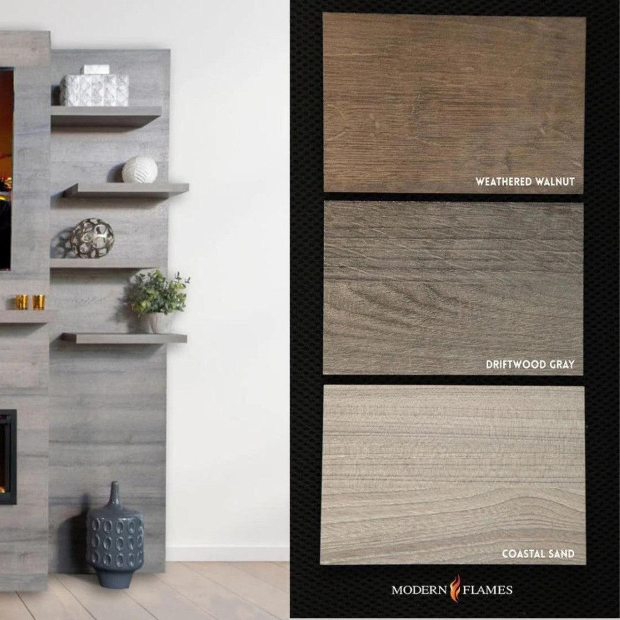 Modern Flames Coastal Sand Allwood Single Side Wall With Shelves for Allwood Main Wall and Spectrum Slimline 60" Fireplace - 1 Side