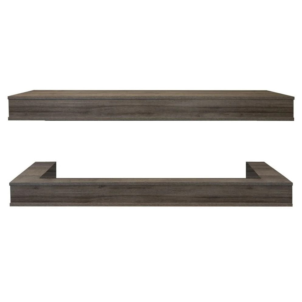 Modern Flames Driftwood Gray Studio Suite Floating Mantel Set for 68" Landscape Pro Multi Fireplace
