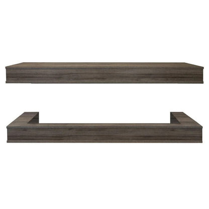 Modern Flames Driftwood Gray Studio Suite Floating Mantel Set for 68" Landscape Pro Multi Fireplace