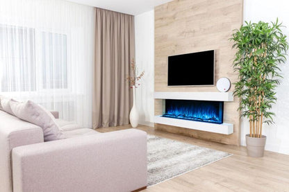 Modern Flames Driftwood Gray Studio Suite Floating Mantel Set for 80" Landscape Pro Multi Fireplace