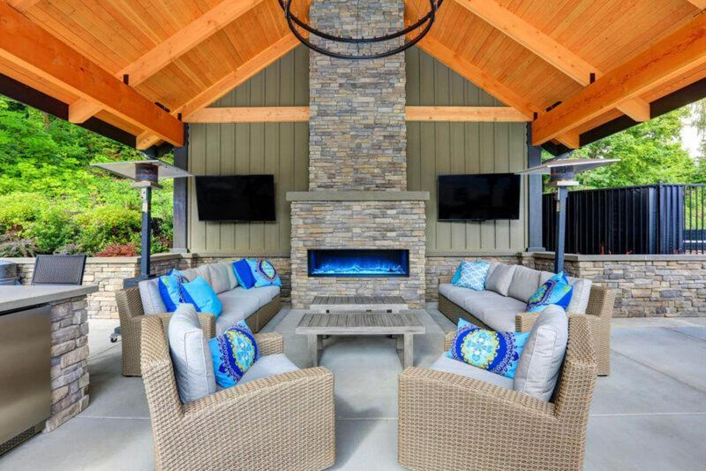 Modern Flames Landscape Pro 96" Multi-Sided Built-in Electric Fireplace