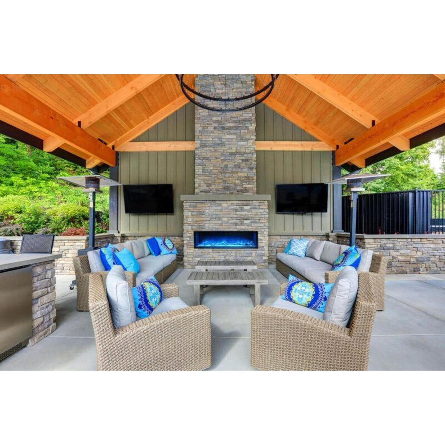 Modern Flames Landscape Pro 96" Multi-Sided Built-in Electric Fireplace