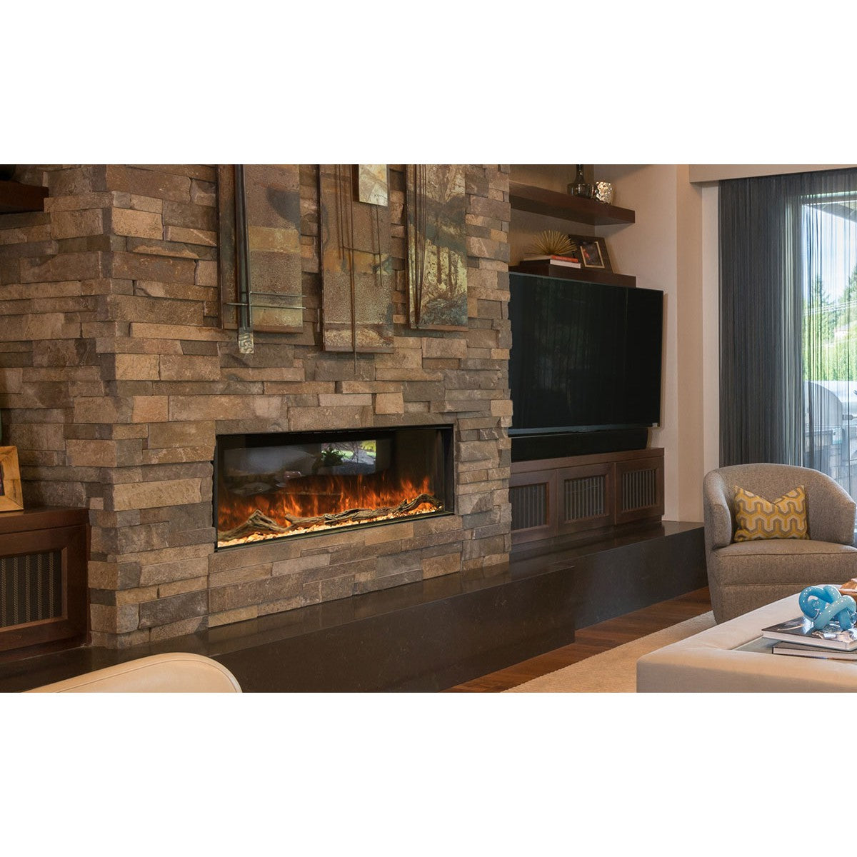 Modern Flames Landscape Pro 56" Multi-Sided Built-in Electric Fireplace