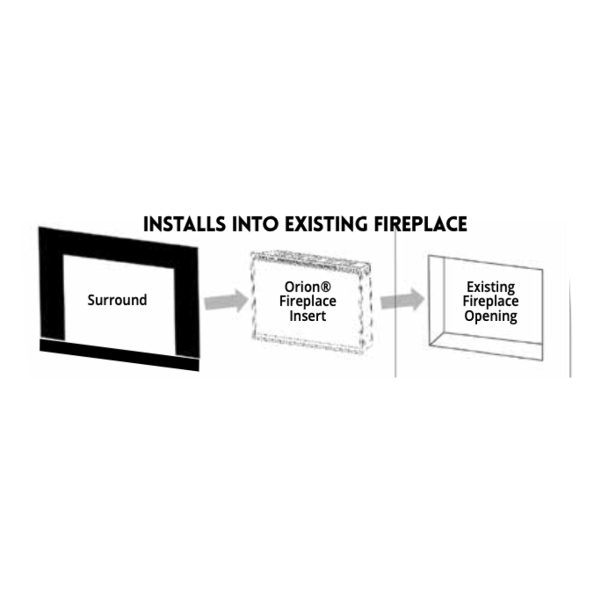 Modern Flames Large 8" Optional Surround for Orion 30 Traditional Fireplace