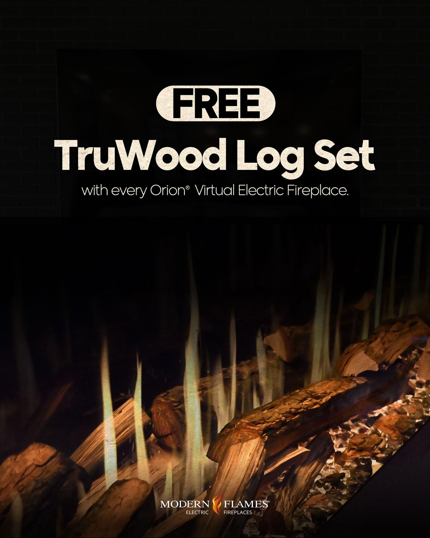 Modern Flames Orion Multi 120" Heliovision Built-in / Wall-Mounted Linear Smart Virtual Electric Fireplace