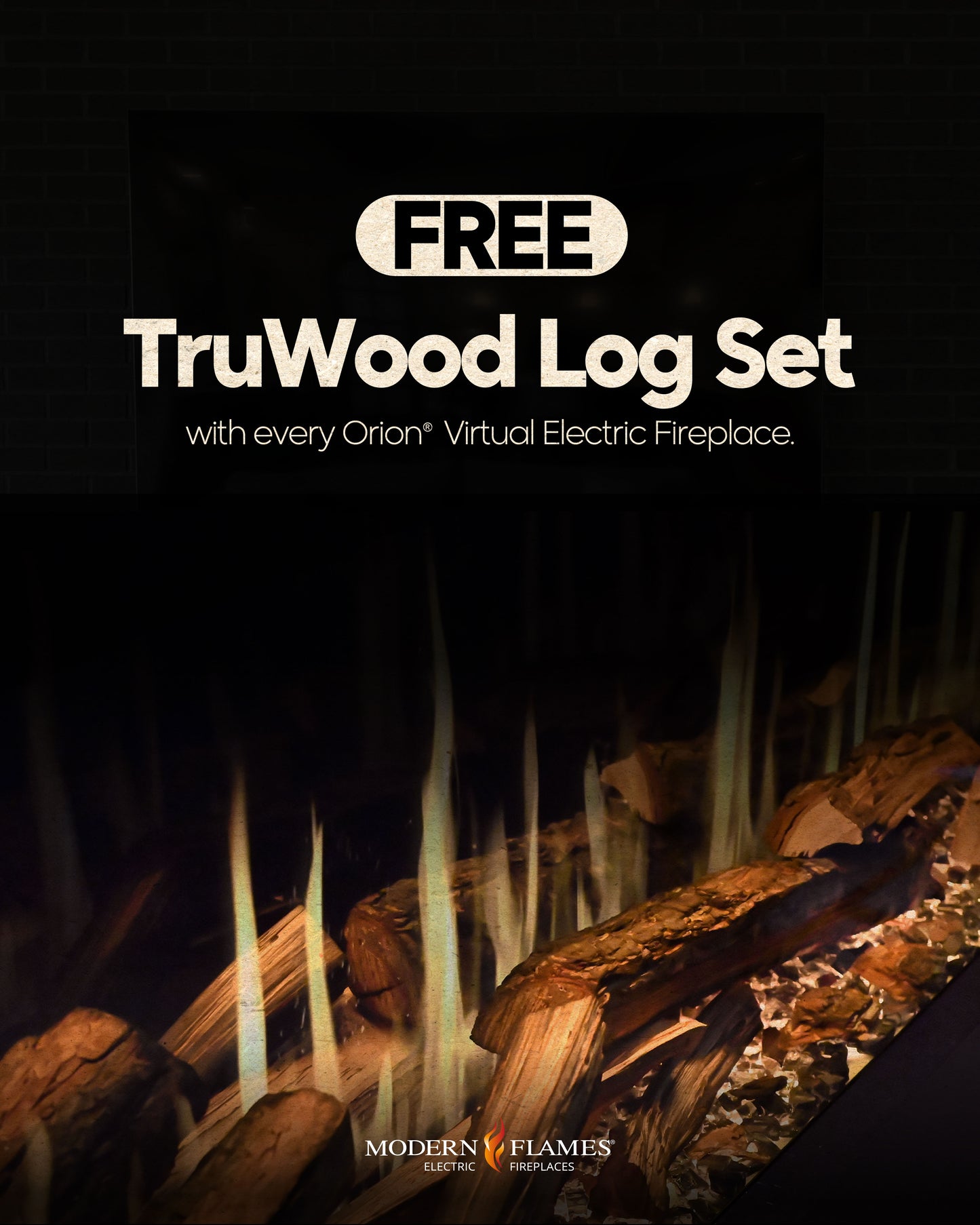 Modern Flames Orion Traditional 54" Built-in Virtual Electric Fireplace Insert