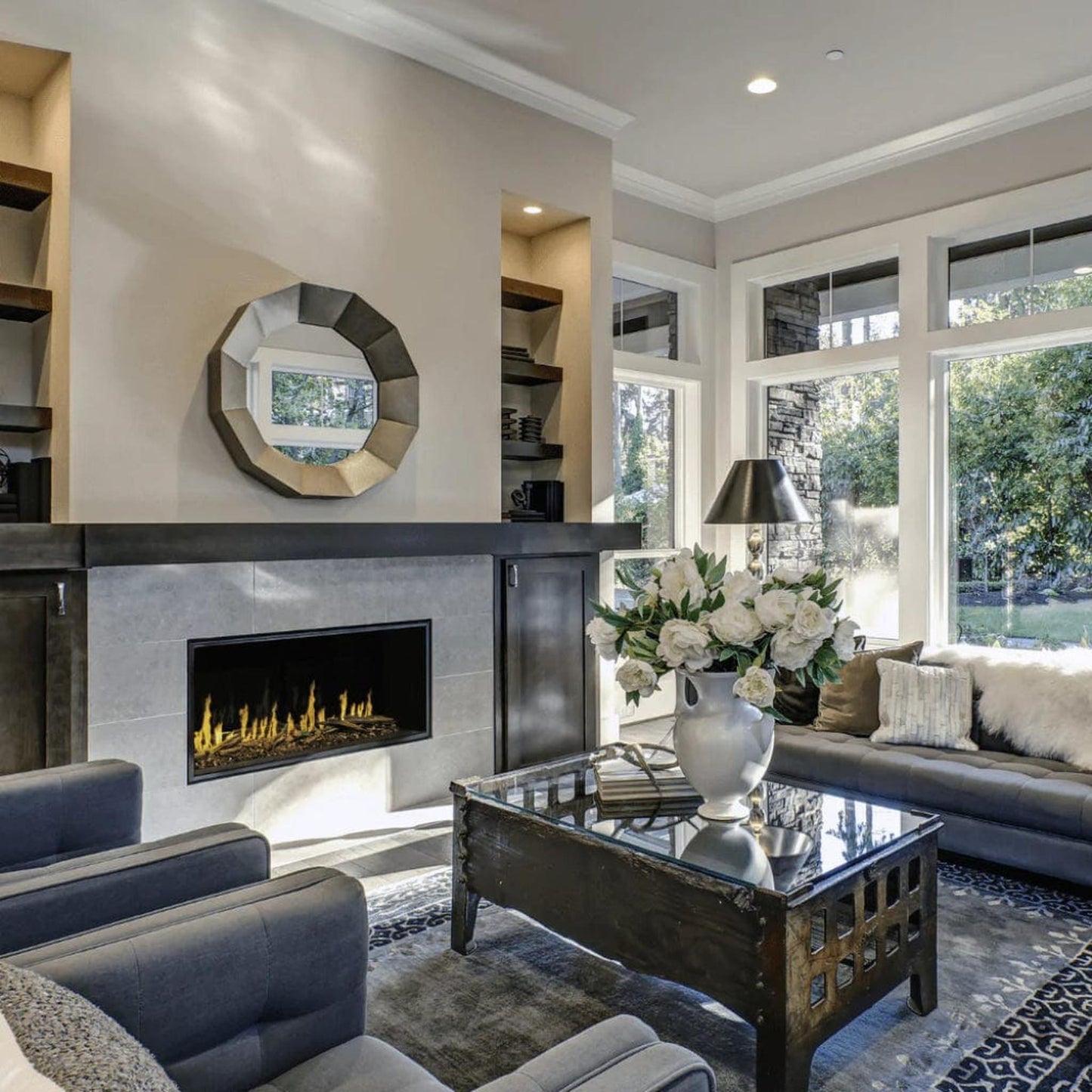 Modern Flames Orion Multi 52" Heliovision Built-in / Wall-Mounted Linear Smart Virtual Electric Fireplace