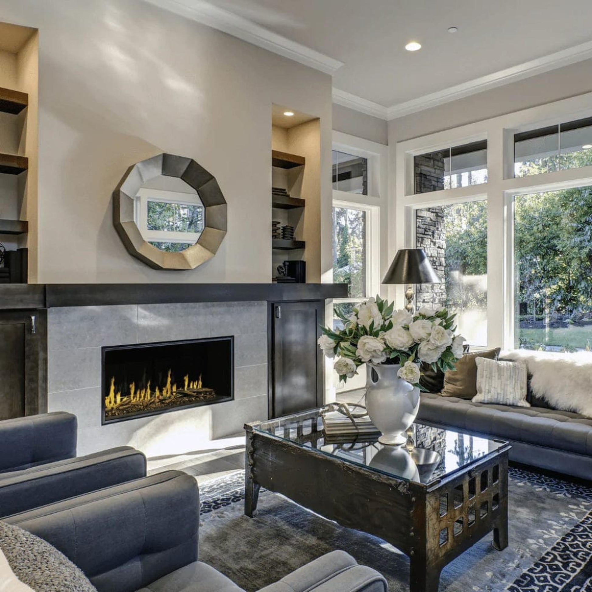 Modern Flames Orion Multi 52" Heliovision Built-in / Wall-Mounted Linear Smart Virtual Electric Fireplace