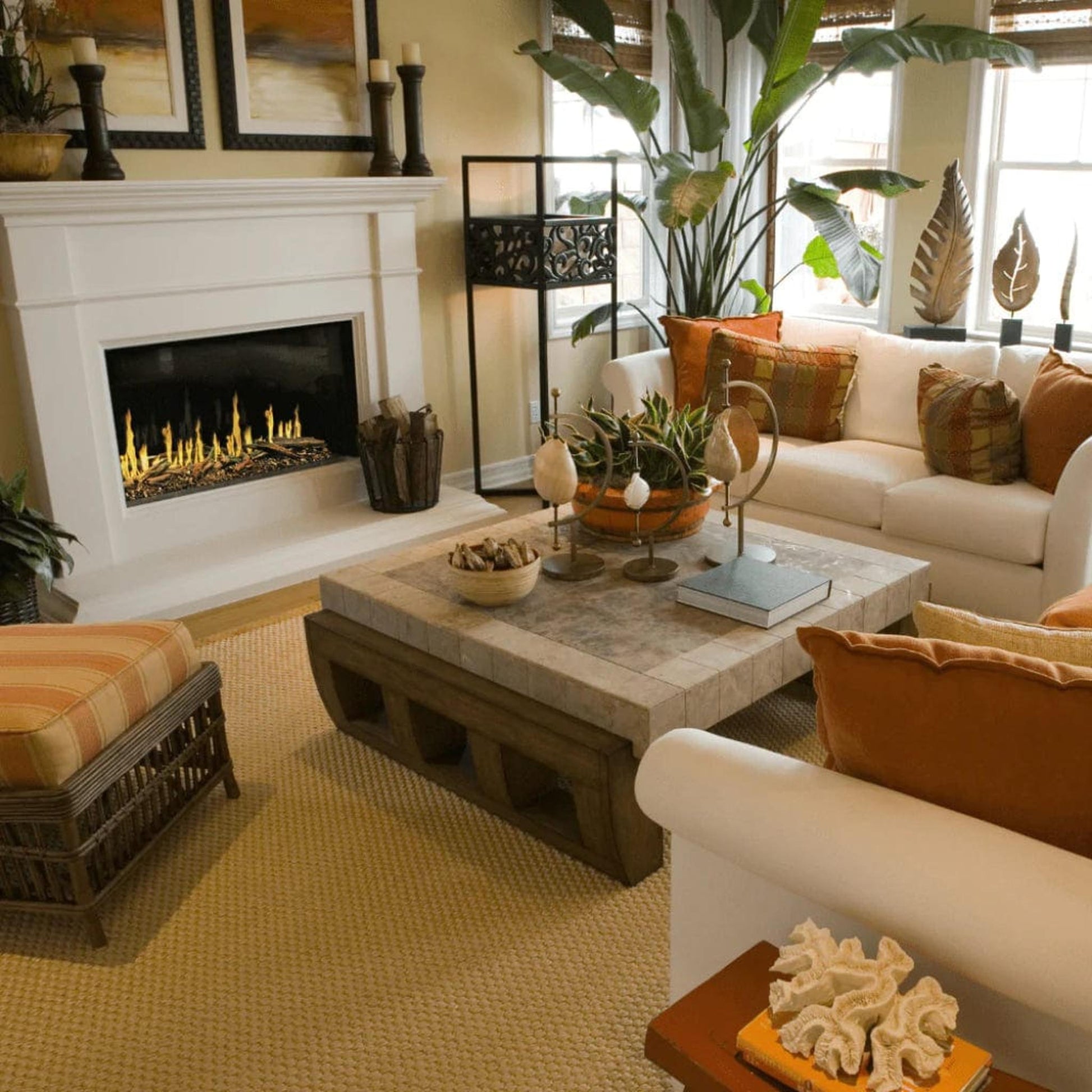 Modern Flames Orion Multi 52" Heliovision Built-in / Wall-Mounted Linear Smart Virtual Electric Fireplace