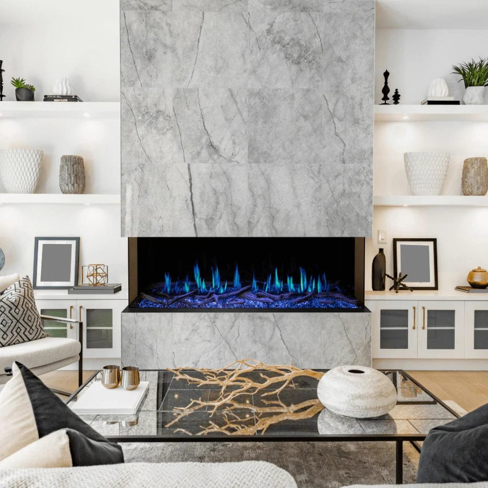 Modern Flames Orion Multi 60" Heliovision Built-in / Wall-Mounted Linear Smart Virtual Electric Fireplace