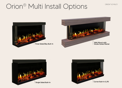 Modern Flames Orion Multi V2 52" Built-in / Wall-Mounted Virtual LCD Electric Fireplace