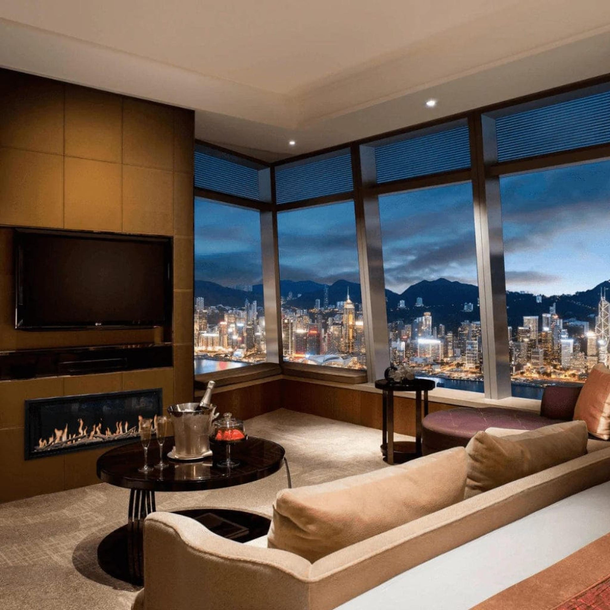 Modern Flames Orion Slim 100" Heliovision Built-in / Wall-Mounted Linear Smart Virtual Electric Fireplace