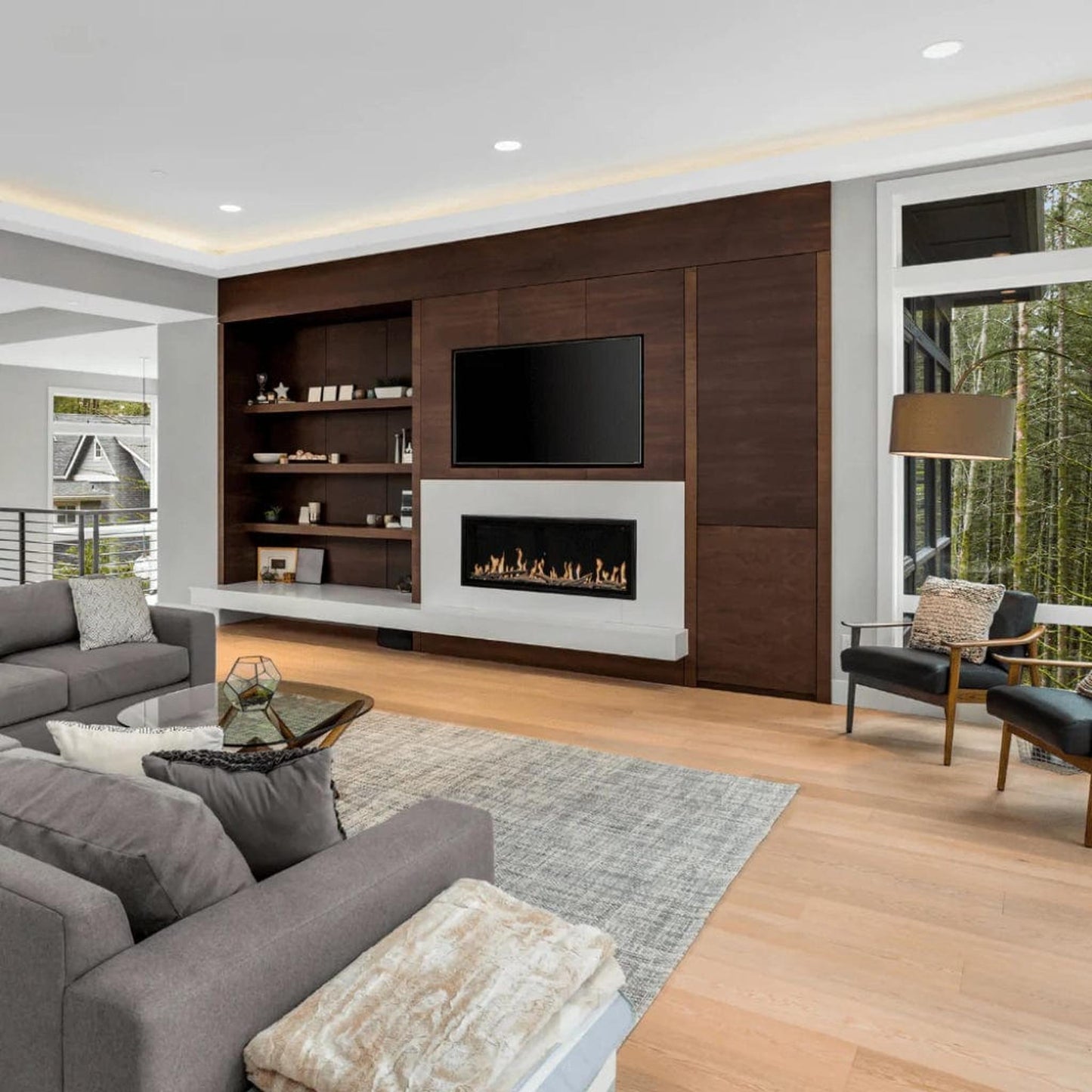 Modern Flames Orion Slim 52" Heliovision Built-in / Wall-Mounted Linear Smart Virtual Electric Fireplace