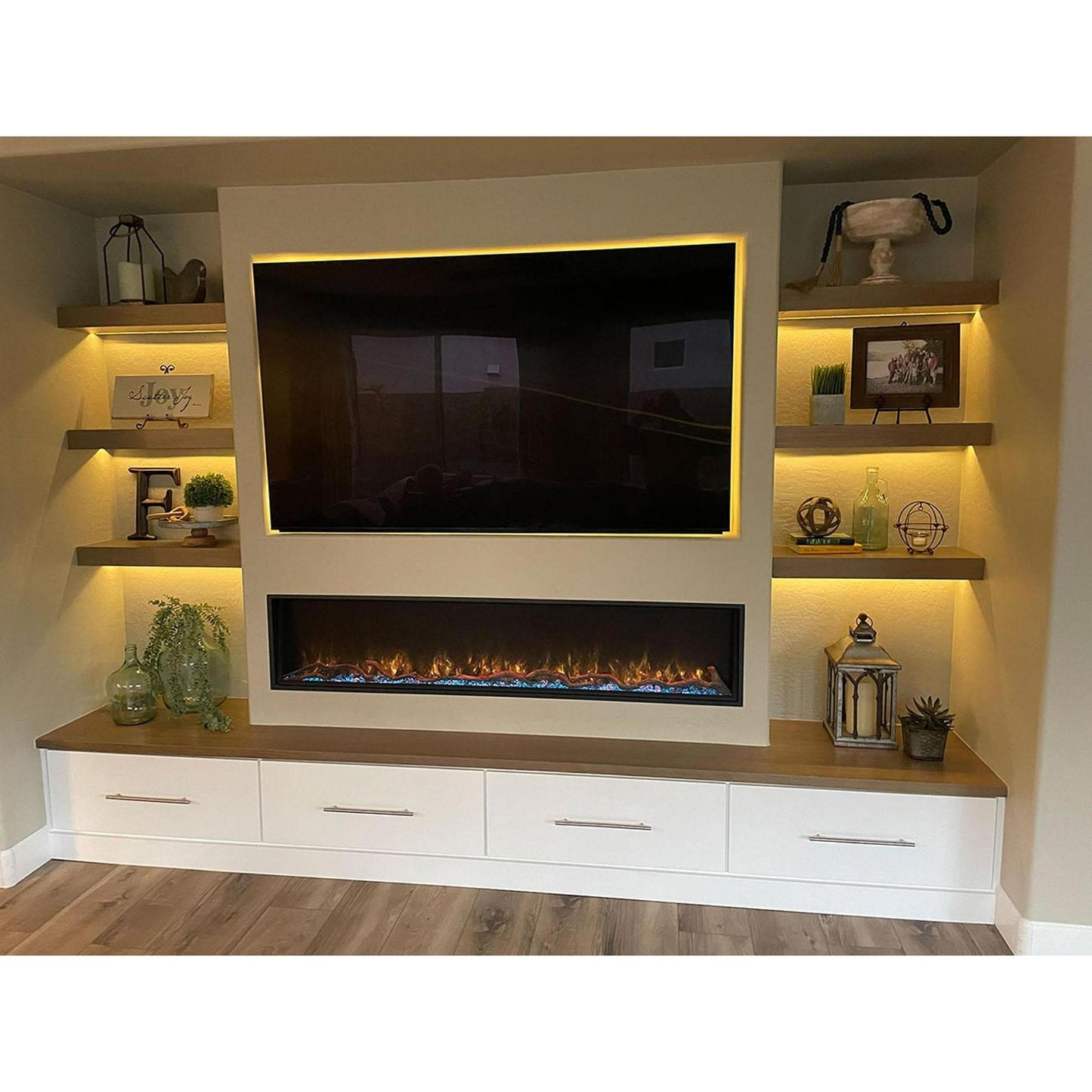 Modern Flames Orion Slim 100" Heliovision Built-in / Wall-Mounted Linear Smart Virtual Electric Fireplace