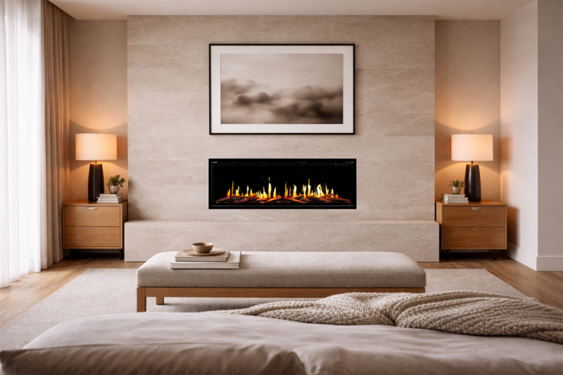 Modern Flames Orion Slim V2 100" Built-in / Wall-Mounted Virtual LCD Electric Fireplace