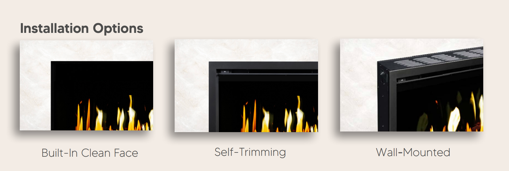 Modern Flames Orion Slim V2 52" Built-in / Wall-Mounted Virtual LCD Electric Fireplace