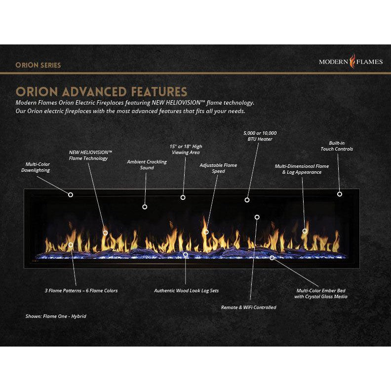 Modern Flames Orion Traditional 54" Built-in Virtual Electric Fireplace Insert