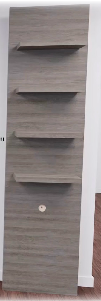 Modern Flames Weathered Walnut Allwood Single Side Wall With Shelves for Allwood Main Wall and Orion Slim 60" Fireplace - 1 Side