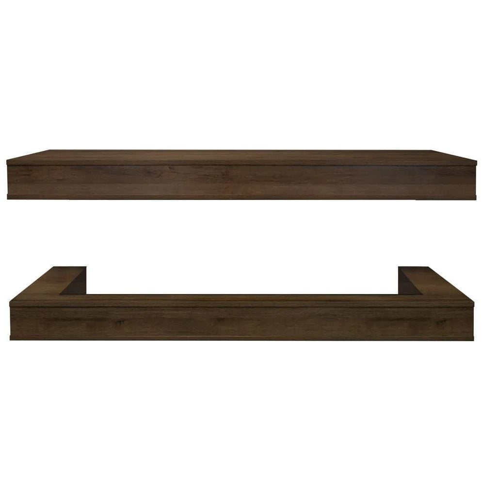Modern Flames Weathered Walnut Studio Suite Floating Mantel Set for 52" Orion Multi Fireplace