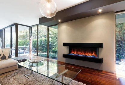 Modern Flames Driftwood Gray Studio Suite Floating Mantel Set for 80" Landscape Pro Multi Fireplace