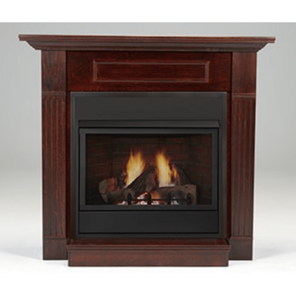 Monessen 32" Dark Cherry Surround Wall Mantel Cabinet With Hearth