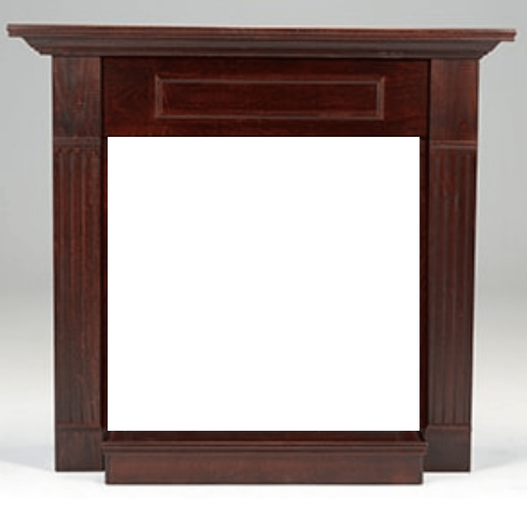 Monessen 32" Dark Cherry Wall Cabinet Surround With Built-in Hearth For Fireplaces