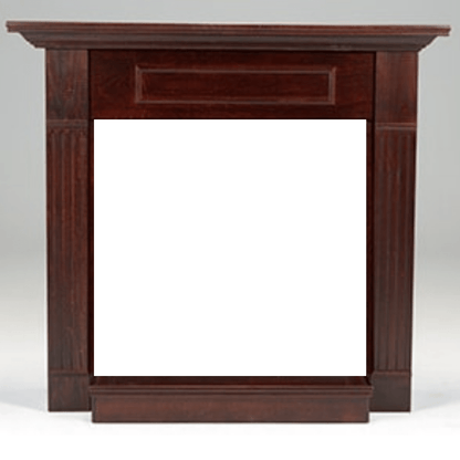 Monessen 32" Dark Cherry Wall Cabinet Surround With Built-in Hearth For Fireplaces