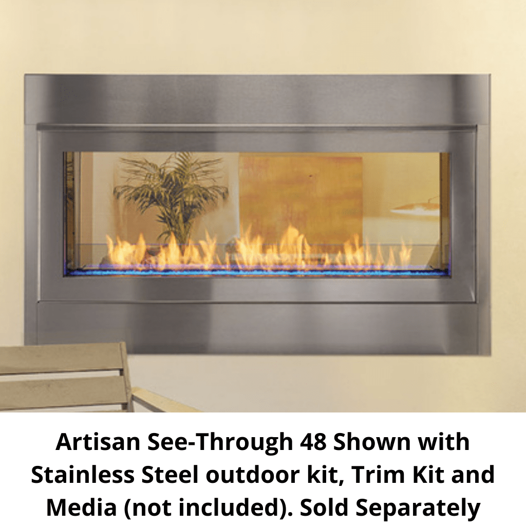 Monessen 48" Artisan Vent Free See-Through Linear Fireplace with IPI Plus Ignition