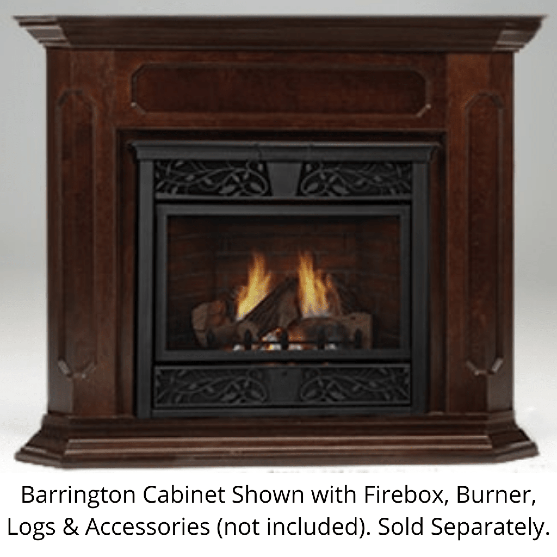 Monessen 52" Dark Walnut Barrington Adjustable Wood Wall Cabinet For Symphony Fireplace