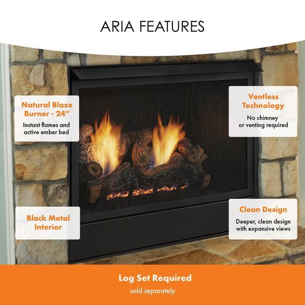 Monessen Aria 32" Traditional Vent Free Liquid Propane Gas Fireplace With Millivolt Ignition