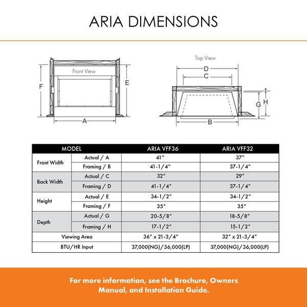 Monessen Aria 32" Traditional Vent Free Liquid Propane Gas Fireplace With Millivolt Ignition
