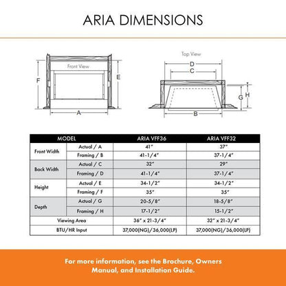 Monessen Aria 36" Traditional Vent Free Liquid Propane Gas Fireplace With IPI Ignition