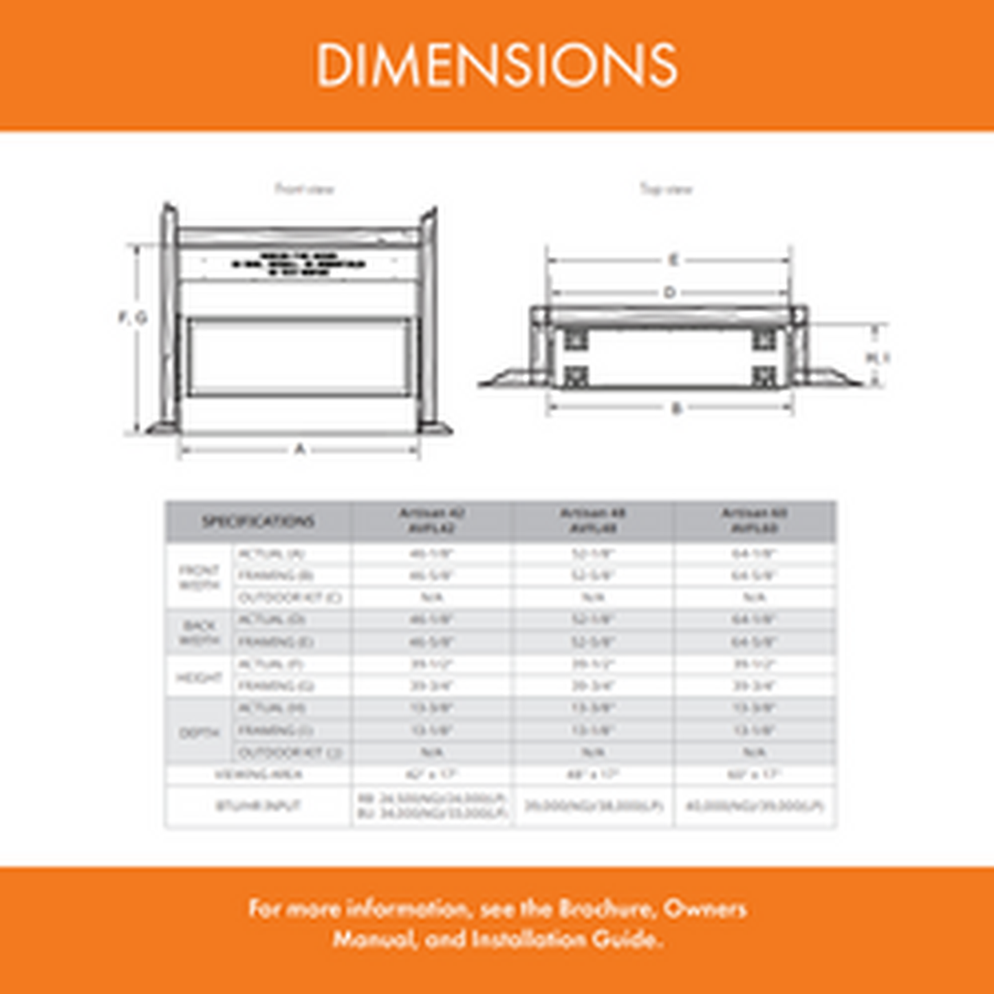 Monessen Artisan 42" Reduced BTU Vent Free Natural Gas Linear Fireplace with IPI Plus Ignition