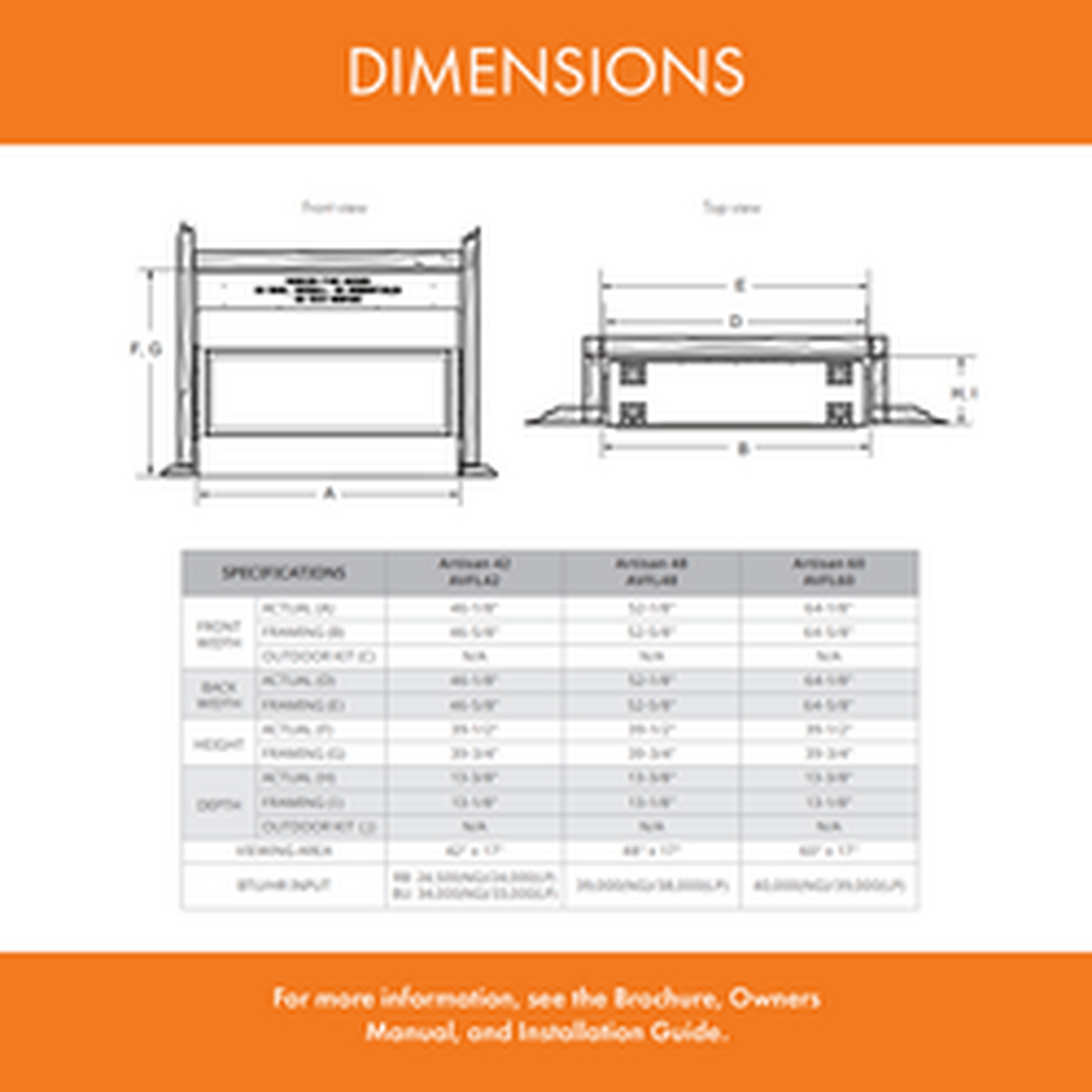 Monessen Artisan 42" Reduced BTU Vent Free Natural Gas Linear Fireplace with IPI Plus Ignition