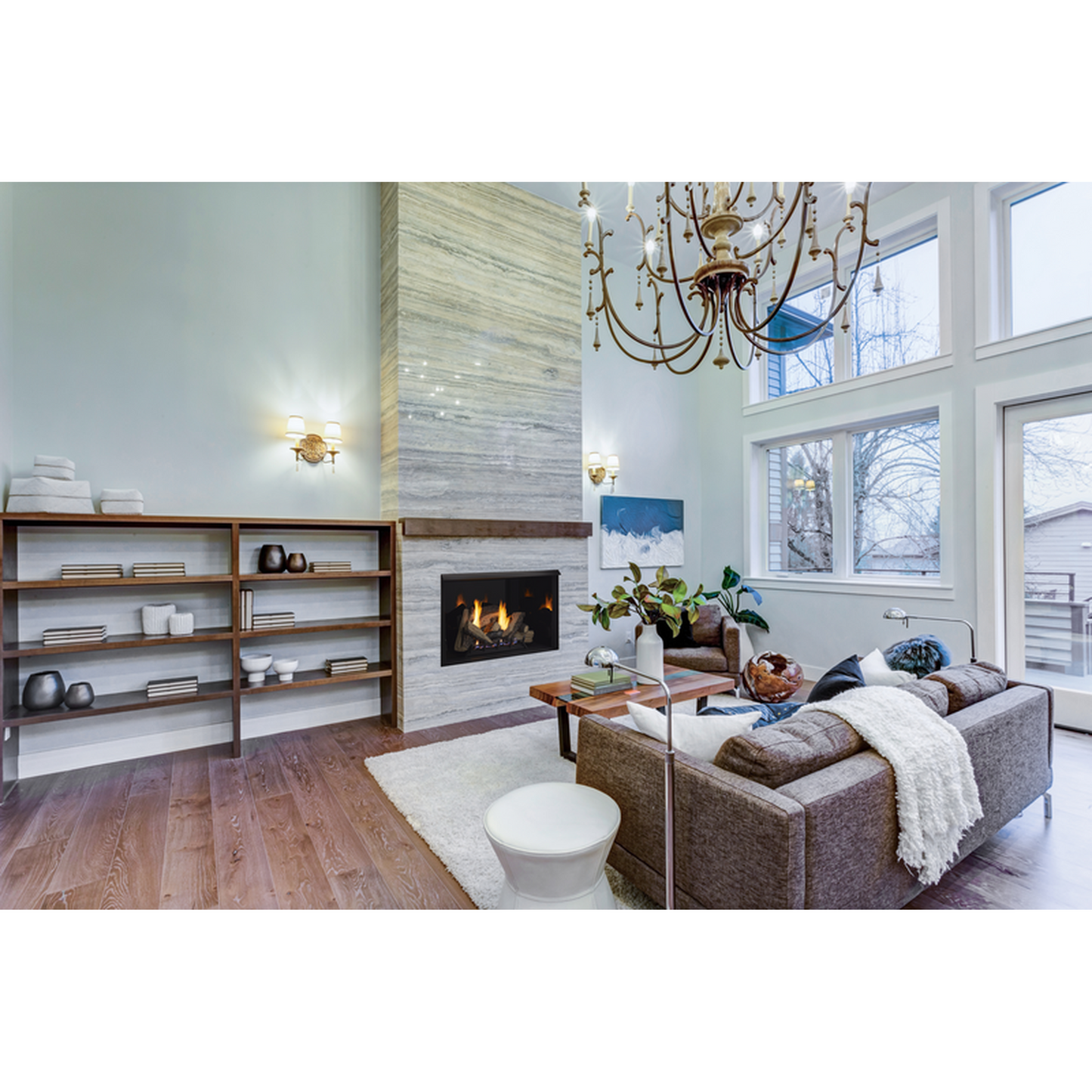 Monessen Attribute 32" Universal Circulating Vent Free Firebox With Radiant Face and Multitonal Brown Reversible Interior Panels