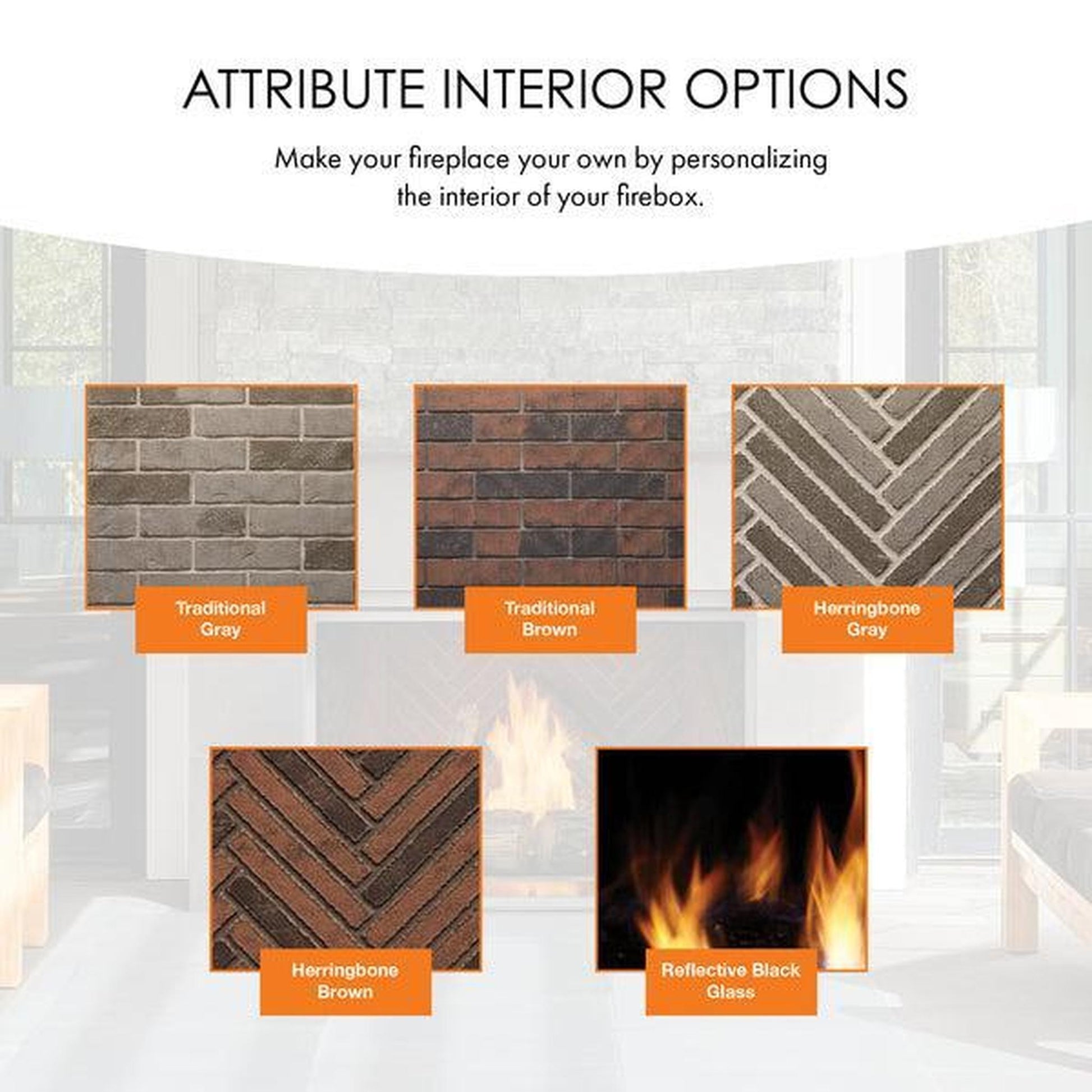 Monessen Attribute 32" Universal Circulating Vent Free Firebox With Radiant Face and Multitonal Brown Reversible Interior Panels