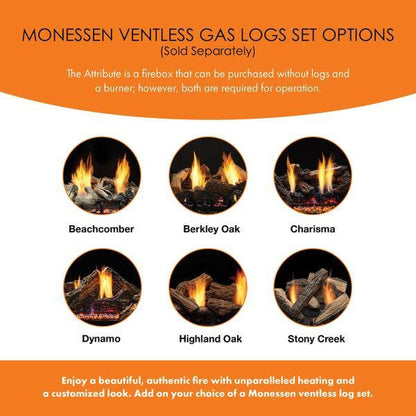 Monessen Attribute 32" Universal Circulating Vent Free Firebox With Radiant Face and Multitonal Brown Reversible Interior Panels