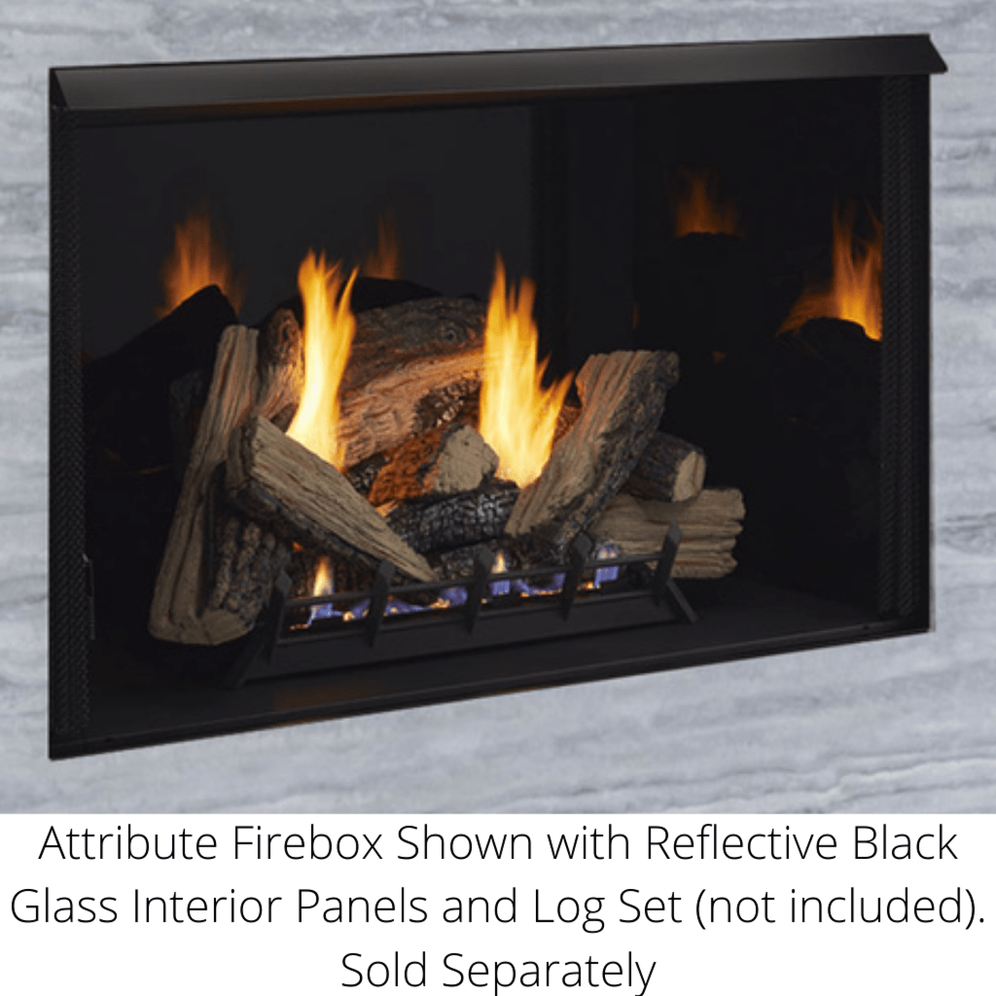 Monessen Attribute 36" Universal Circulating Vent Free Firebox With Radiant Face and Multitonal Brown Reversible Interior Panels
