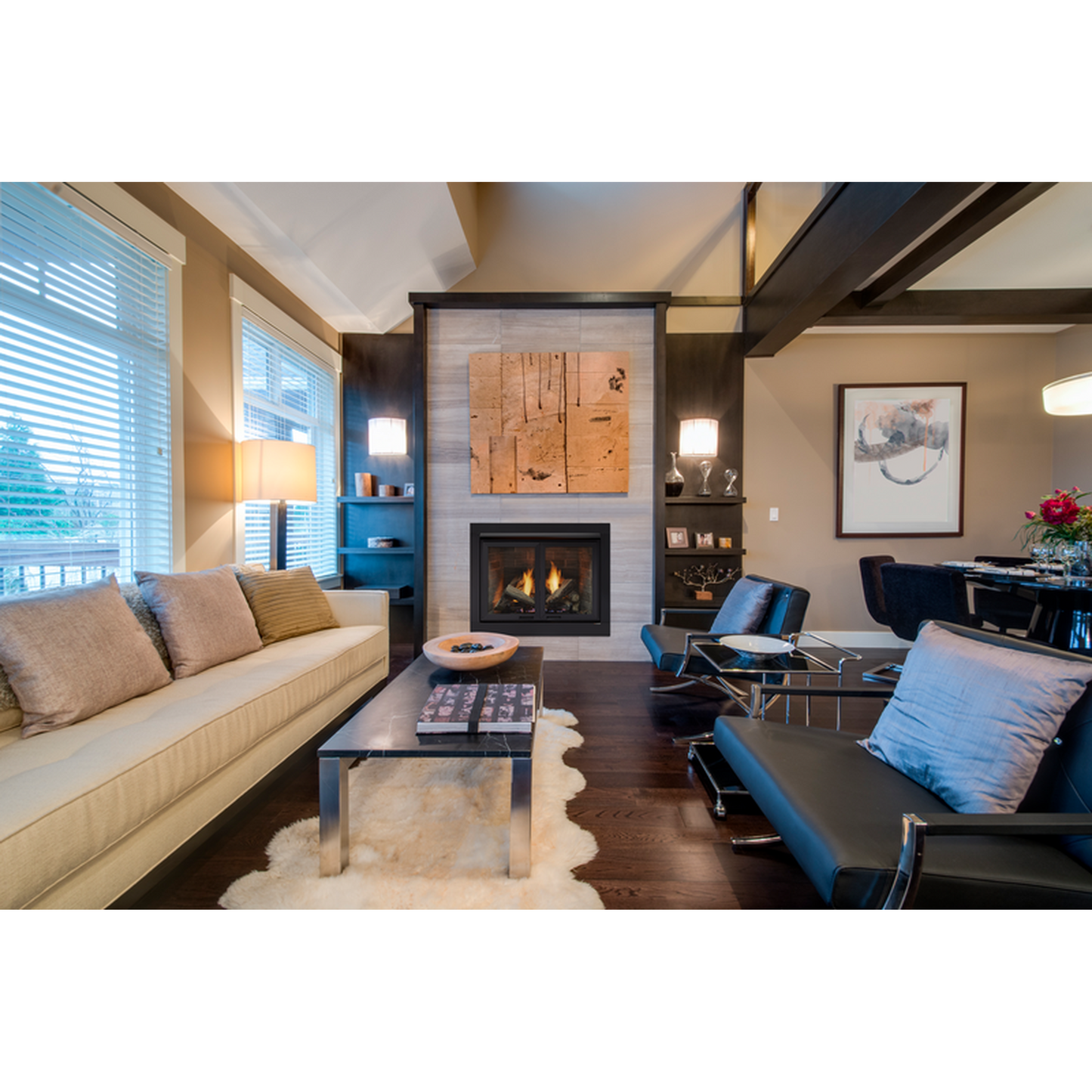 Monessen Attribute 36" Universal Circulating Vent Free Firebox With Radiant Face and Multitonal Gray Reversible Interior Panels